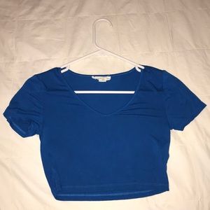 Plain blue crop top